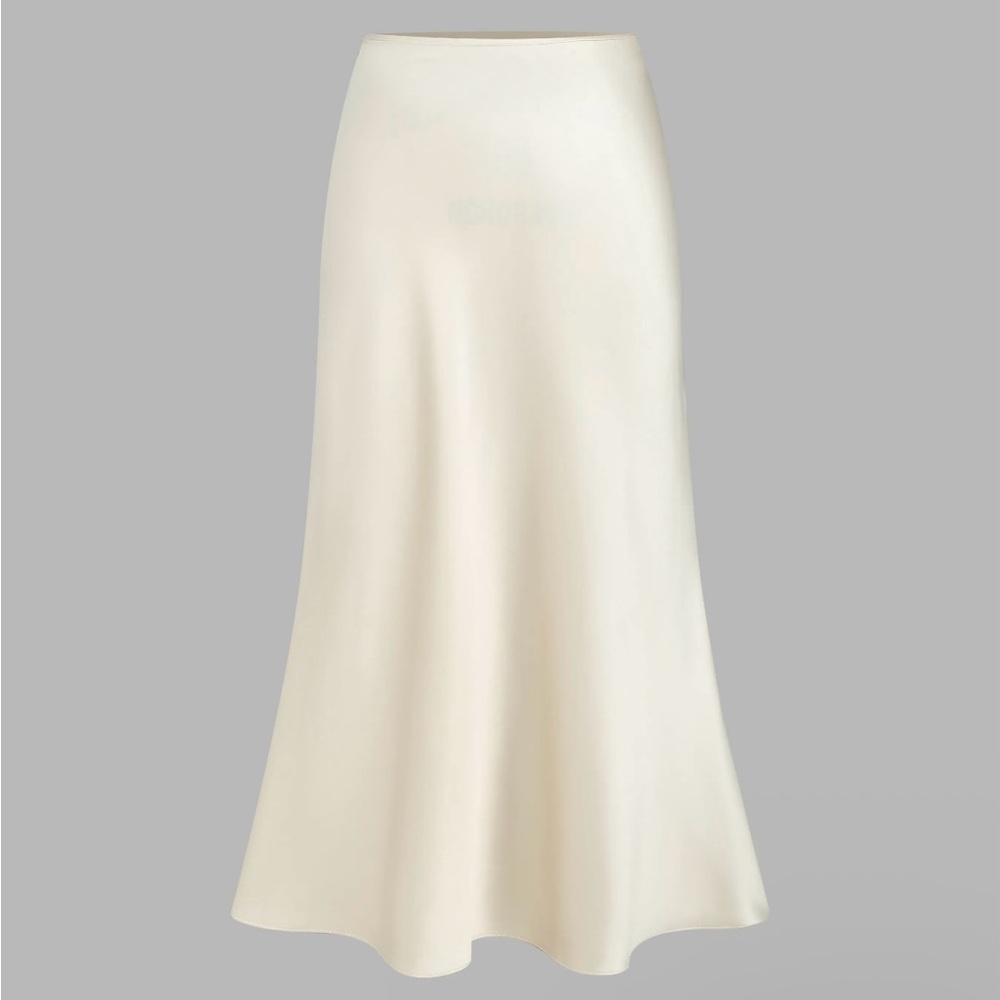 CIDER Women's Cream Silk Slip Skirt